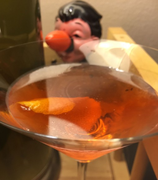How Does Your Garden Grow, a cocktail with gin, Shiso liqueur, and Aperol